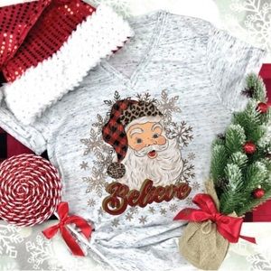 Santa Believe Christmas Holiday Crewneck Sweatshirt S M L XL